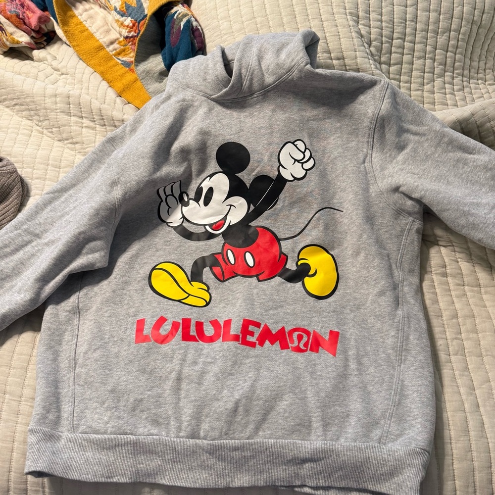 lululemon athletica Gray steady state Hoodie with Mickey Mouse